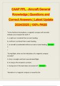 CAAP PPL - Aircraft General Knowledge | Questions and Correct Answers | Latest Update 2024/2025 | 100% PASS