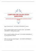 COMP NUR 280 GALEN STUDY QUESTIONS WITH GUARANTEED ACCURATE ANSWERS