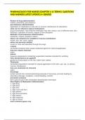 PHARMACOLOGY FOR NURSES (CHAPTER 1-11 TERMS)  QUESTIONS AND ANSWERS LATEST UPDATE A+ GRADED    Routes of drug administration enteral, parenteral, percutaneous percutaneous administration application of medications to the skin or mucous membranes for absor