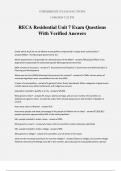 RECA Residential Unit 7 Exam Questions With Verified Answers