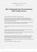 RECA Residential Unit 4 Exam Questions With Verified Answers