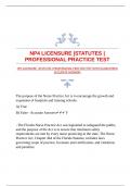 NP4 LICENSURE |STATUTES |PROFESSIONAL PRACTICE TEST WITH GUARANTEED ACCURATE ANSWERS