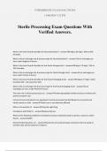 Sterile Processing Exam Questions With Verified Answers.