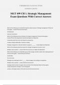 MGT 499 CH 1. Strategic Management Exam Questions With Correct Answers