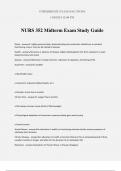 NURS 352 Midterm Exam Study Guide