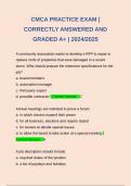 CMCA PRACTICE EXAM | CORRECTLY ANSWERED AND GRADED A+ | 2024/2025