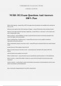 NURS 352 Exam Questions And Answers 100% Pass