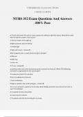 NURS 352 Exam Questions And Answers 100% Pass