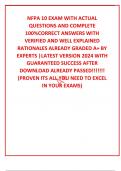 NFPA 10 EXAM WITH ACTUAL  QUESTIONS AND COMPLETE 100%CORRECT ANSWERS WITH VERIFIED AND WELL EXPLAINED RATIONALES ALREADY GRADED A+ BY EXPERTS |LATEST VERSION 2024 WITH GUARANTEED SUCCESS AFTER DOWNLOAD ALREADY PASSED!!!!!!! (PROVEN ITS ALL YOU NEED TO EXC