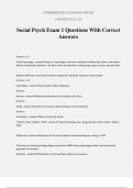 Social Psych Exam 1 Questions With Correct Answers