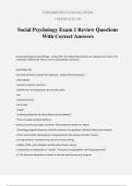 Social Psychology Exam 1 Review Questions With Correct Answers