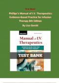 Test Bank For Phillips's Manual of I.V. Therapeutics Evidence-Based Practice for Infusion Therapy 8th Edition By Lisa Gorski 