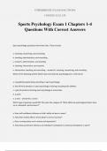 Sports Psychology Exam 1 Chapters 1-4 Questions With Correct Answers