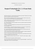 Surgical Technologist Ch 1, 3, 4 Exam Study Guide.