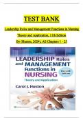 Test Bank for Leadership Roles and Management Functions in Nursing: Theory and Application, 11th Edition (Huston, 2024), Chapter 1-25 | All Chapters ISBN-9781975193065