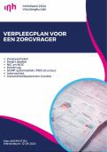 Voorbeeld compleet verpleegplan Inholland 2024 - Verpleegplan geriatrische client - NIC,NOC,SOAP systeem, PES structuur, Gezondheidspatronen Gordon