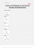 Chem 219 Module 2 Functional Groups And Reactions 2024/2025 With complete solutions latest update