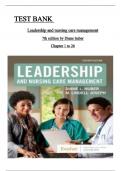 TEST BANK Leadership and Nursing Care Management (7TH) by Diane Huber; M. Lindell Joseph| Chapter 1-26 LATEST VERSION ISBN:9780323697118