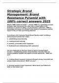 Strategic Brand Management Brand Resonance Pyramid with 100- correct answers 2025