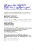 HESI (Latest 2024  2025 UPDATES STUDY) Exam Reviews  Questions and Verified Answers  100% Correct  Grade A