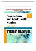 Complete Test Bank for Foundations and Adult Health Nursing 9th Edition by Cooper and Gosnell|ISBN: 9780323827157 | newest edition 