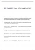 CF MAN 3025 Exam 3 Review Questions and Answers