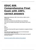 EDUC 606 Comprehensive Final Exam with 100- correct answers