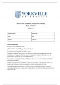 BUSI 2083 INTRODUCTION TO MANAGERIAL ACCOUNTING Mid Term Exam  with complete Solutions;Yorkville University