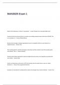 MAN3025 Exam 1 Questions with Correct Solutions