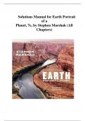 Solutions Manual for Earth: Portrait of a Planet 7th Edition by Stephen Marshak , ISBN: 9780393882742 |COMPLETE TEST BANK| Guide A+