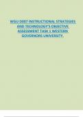 WGU D007 INSTRUCTIONAL STRATEGIES  AND TECHNOLOGY’S OBJECTIVE  ASSESSMENT TASK 1 WESTERN  GOVERNORS UNIVERSITY.