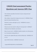 GMAW final assessment Practice Questions and Answers 100% Pass