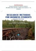 SOLUTION MANUAL Research Methods For Business Students 8th Edition Mark Saunders, Philip Lewis Chapters 1 -14, Complete