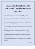 Granite State Driving School Final Exam Practice Questions and Answers 100% Pass