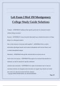 Lab Exam 2 Biol 150 Montgomery College Study Guide Solutions