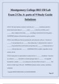 Montgomery College BIO 150 Lab Exam 2 Chs. 6- parts of 9 Study Guide Solutions