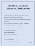 NR 511 Week 1 exam Practice Questions and Answers 100% Pass