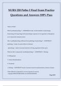 NURS 220 Patho I Final Exam Practice Questions and Answers 100% Pass