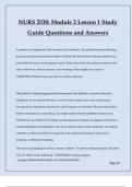 NURS 2530: Module 2 Lesson 1 Study Guide Questions and Answers