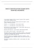 MACS CERTIFICATION EXAMS WITH VERIFIED ANSWERS