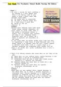 TEST BANK For Psychiatric Mental Health Nursing, 9th Edition by Sheila L. Videbeck, 9781975184773 Chapters 1 - 24 Complete Guide.