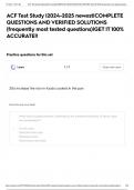 ACF Test Study |2024-2025 newest|COMPLETE QUESTIONS AND VERIFIED SOLUTIONS (frequently most tested questions)|GET IT 100% ACCURATE!!