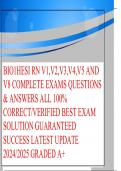 BIO1HESI RNV1,V2,V3,V4,V5ANDV8 COMPLETEEXAMSQUESTIONS& ANSWERS ALL100%CORRECT/VERIFIEDBESTEXAMSOLUTIONGUARANTEEDSUCCESS LATESTUPDATE2024/2025 GRADEDA+