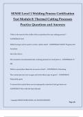 SENSE Level 1 Welding Process Certification Test Module 8: Thermal Cutting Processes Practice Questions and Answers