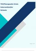 TCI(Therapeutic Crisis  Intervention)for  Schools Questions with all the correct answers (Latest updated questions and answers) 