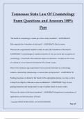 Tennessee State Law Of Cosmetology Exam Questions and Answers 100% Pass