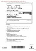 Pearson Edexcel 8RS0/01 GCE In Religious Studies (8RS0) Paper 1: Philosophy of Religion Merged Question Paper + Mark Scheme