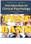 Test Bank for Introduction to Clinical Psychology, 4th Edition by John Hunsley and Catherine Lee|9781119301516| All Chapters 1-15| LATEST