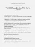 TAXN201 Exam Questions With Correct Answers