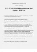 FAL TFM12 BFAT0 Exam Questions And Answers 100% Pass